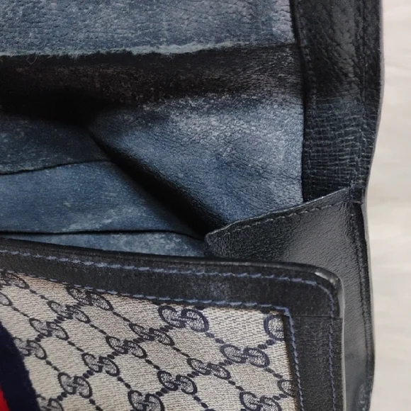 SALE! Authentic Gucci GG Supreme Sherry Line Leather Vtg Clutch Bag - Picture 15 of 16